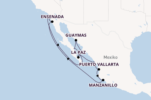 Mexikanische Riviera ab San Diego, USA auf der Zaandam