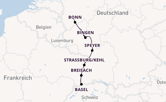 Rhein ab Köln, Deutschland auf der Asara