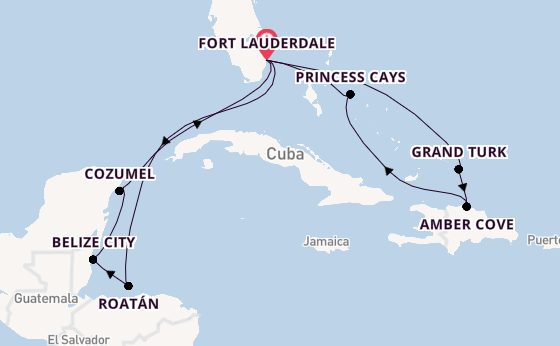 Caribbean vanaf Fort Lauderdale, Verenigde Staten met de Star Princess