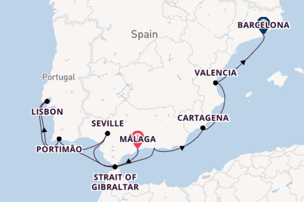 Trip with the Silver Whisper to Barcelona from Málaga