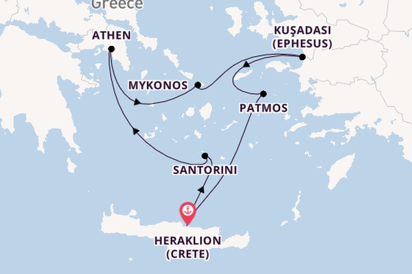 Eastern Mediterranean from Heraklion (Crete), Greece with the Celestyal Discovery