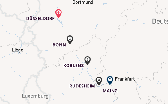 Rhein ab Düsseldorf, Deutschland auf der VIVA ONE