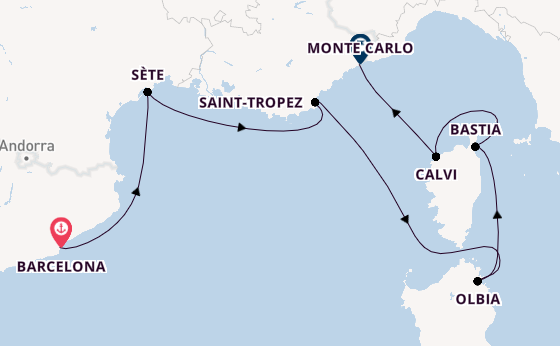Western Mediterranean from Barcelona, Spain with the Seabourn Ovation 