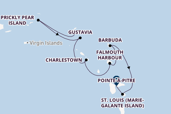 Zuidelijke Caraïben vanaf Philipsburg, St. Maarten, Nederlandse Antillen met de Le Ponant