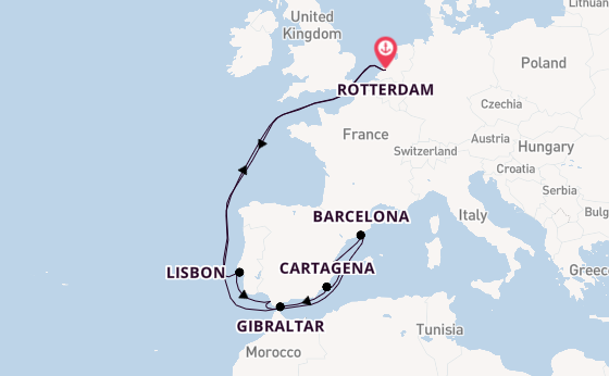 Western Mediterranean from Rotterdam, Netherlands with the Nieuw Statendam