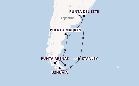 Zuid-Amerika vanaf Buenos Aires, Argentinië met de Seven Seas Mariner