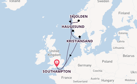 Norway from Southampton, England with the MSC Meraviglia