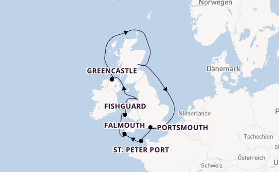 Vereinigtes Königreich ab Southampton, Großbritannien auf der Silver Spirit