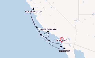 USA Westküste ab San Diego, USA auf der Koningsdam