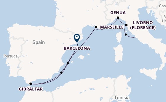 Westelijke Middellandse Zee vanaf Civitavecchia (Rome), Italië met de Nieuw Statendam