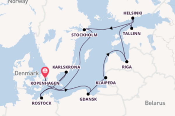 Cruise naar Kopenhagen via Klaipeda