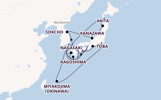 Japan ab Osaka, Japan auf der Seabourn Encore