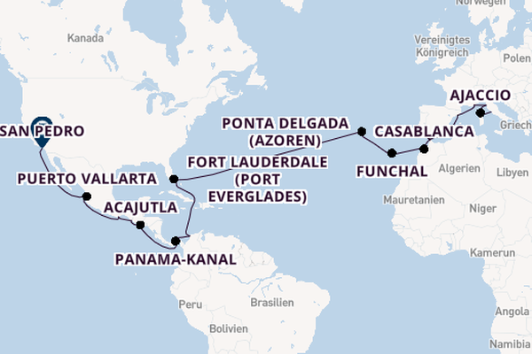 Transatlantik ab Civitavecchia (Rom), Italien auf der Coral Princess