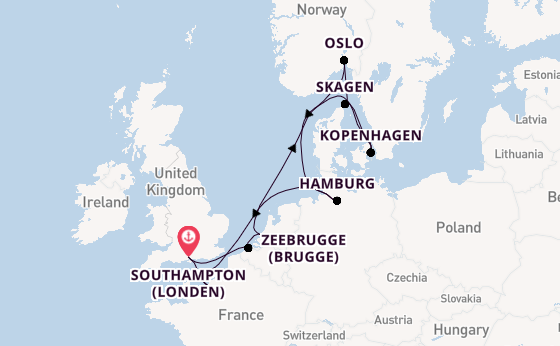 Engeland vanaf Southampton (Londen), Engeland met de Majestic Princess