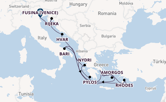 Eastern Mediterranean from Athens (Piraeus), Greece with the EXPLORA II