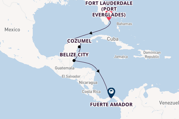 Central America from Fort Lauderdale (Port Everglades), Florida, USA with the Viking Mars