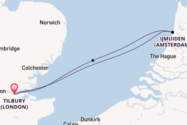 Sailing from Tilbury (London) via Ijmuiden (Amsterdam)
