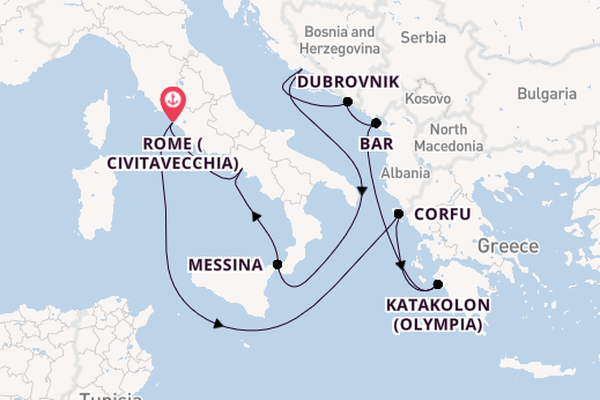 Mediterranean Sea from Rome (Civitavecchia), Italy with the Celebrity Ascent