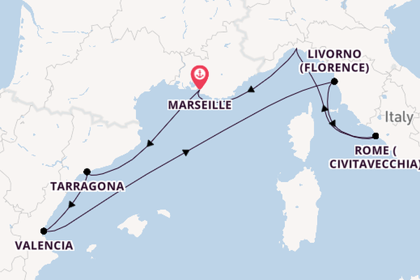 Western Mediterranean from Marseille, France with the MSC Orchestra 