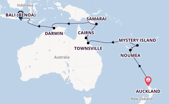 Australië en Nieuw-Zeeland vanaf Auckland, Nieuw-Zeeland met de Artania