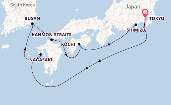 Japan from Tokyo, Japan with the Diamond Princess
