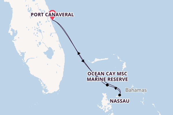 Caribbean vanaf Port Canaveral, Verenigde Staten met de MSC Grandiosa