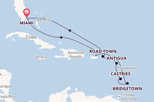 Caribbean vanaf Miami, Verenigde Staten met de Queen Elizabeth