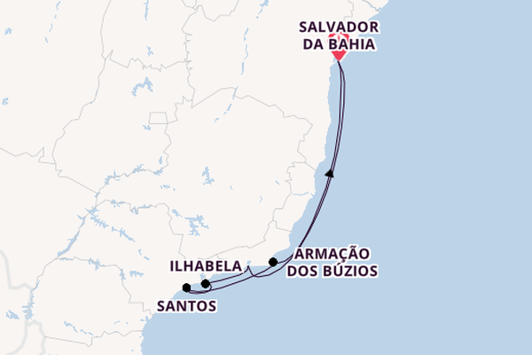 Brazil from Salvador da Bahia, Brazil with the MSC Virtuosa