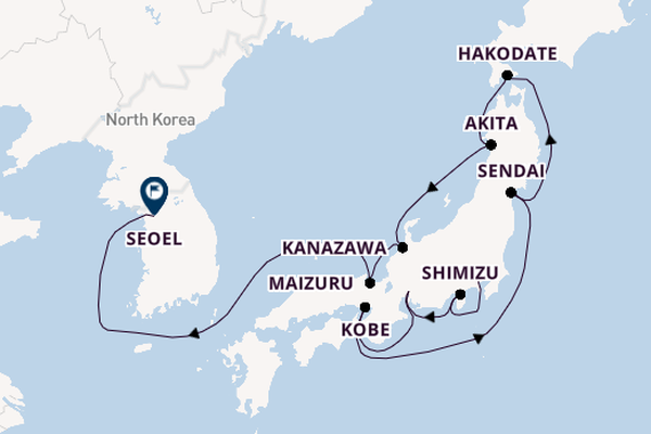 Japan vanaf Yokohama (Tokio), Japan met de Norwegian Jade