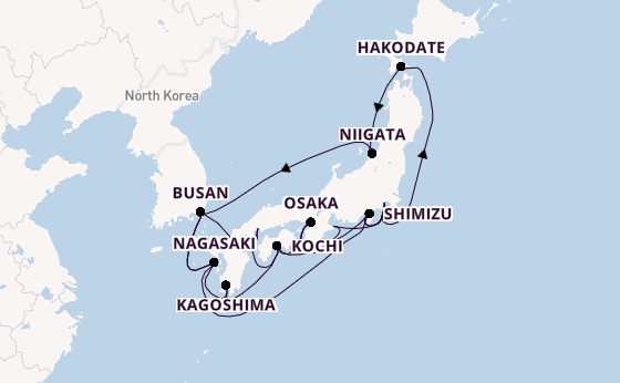 Japan vanaf Tokio, Japan met de Diamond Princess