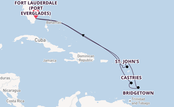 Caribbean from Fort Lauderdale (Port Everglades), Florida, USA with the Celebrity Ascent