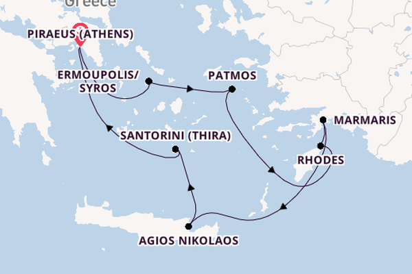 Eastern Mediterranean from Piraeus (Athens), Greece with the Azamara Onward