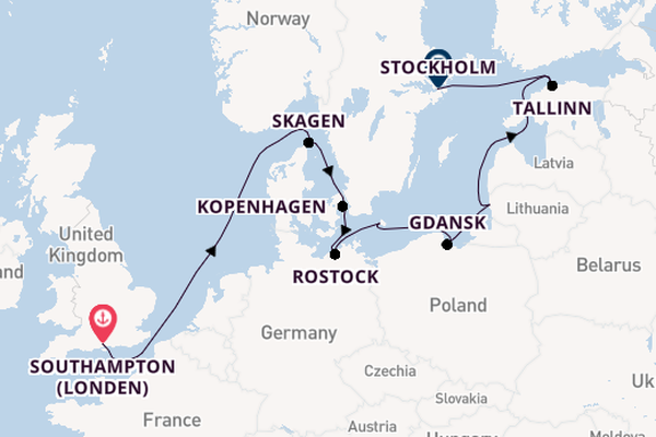 Engeland vanaf Southampton (Londen), Engeland met de Seven Seas Voyager