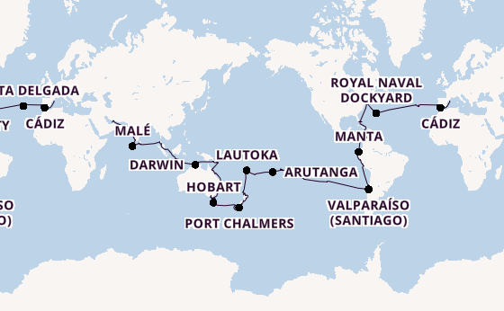 Round-the-World Trip from Dubai, United Arab Emirates with the EXPLORA I