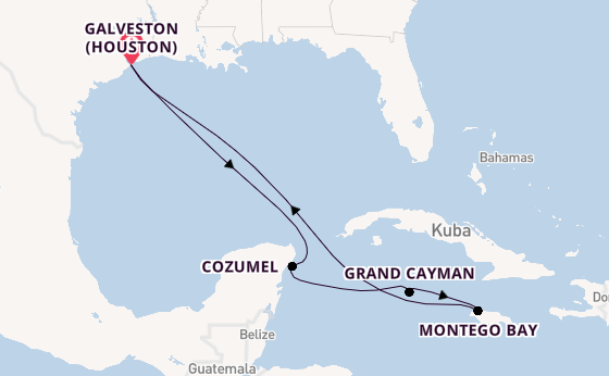Westliche Karibik ab Galveston (Houston), USA auf der Carnival Dream