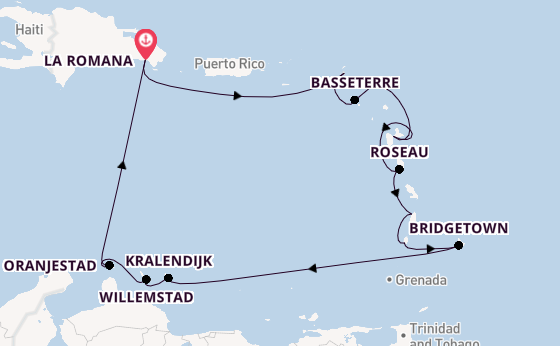 Zuidelijke Caraïben vanaf La Romana met AIDAbella