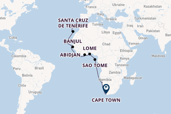 Africa from Lisbon, Portugal with the Sirena