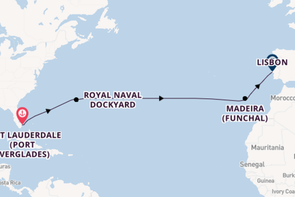 Transatlantic from Fort Lauderdale (Port Everglades), Florida, USA with the Silver Ray