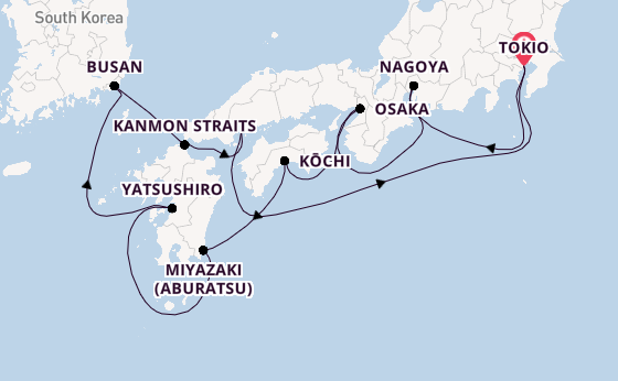 Japan vanaf Tokio, Japan met de Sapphire Princess