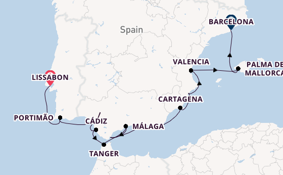 Westelijke Middellandse Zee vanaf Lissabon, Portugal met de Azamara Journey