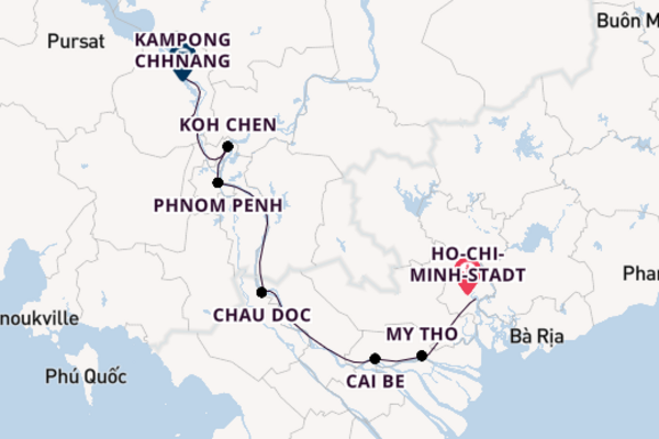Erkunden Sie Ho-Chi-Minh-Stadt, Chau Doc und Siem Reap