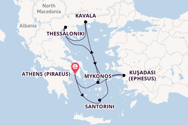 Eastern Mediterranean from Athens (Piraeus), Greece with the Celebrity Infinity
