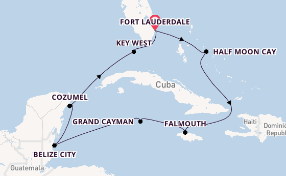 Caribbean vanaf Fort Lauderdale, Verenigde Staten met de Rotterdam