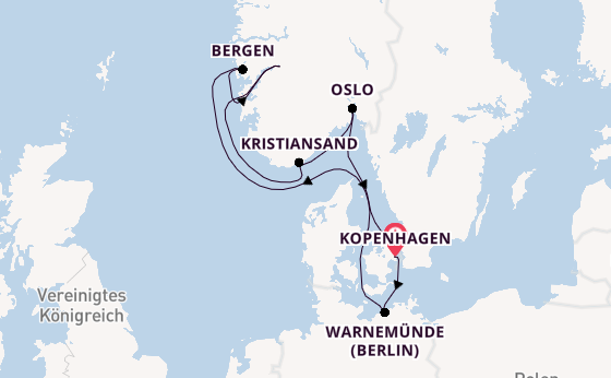 Norwegen ab Kopenhagen, Dänemark auf der MSC Magnifica