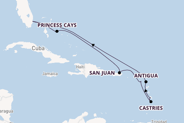 Caribbean from Fort Lauderdale (Port Everglades), Florida, USA with the Enchanted Princess