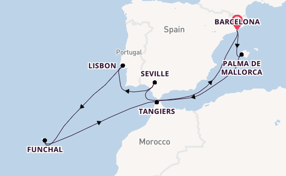 Western Mediterranean from Barcelona, Spain with the Celebrity Xcel