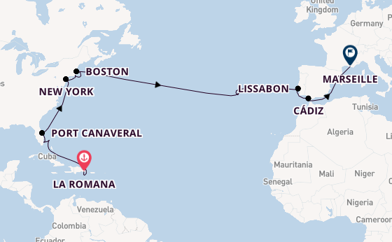trans-Atlantisch vanaf Nederland met de Costa Fascinosa