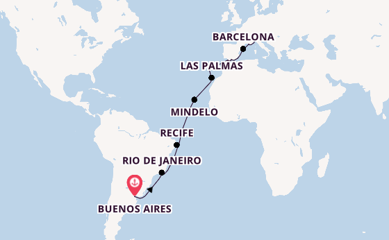 Transatlantik ab Buenos Aires, Argentinien auf der Costa Serena