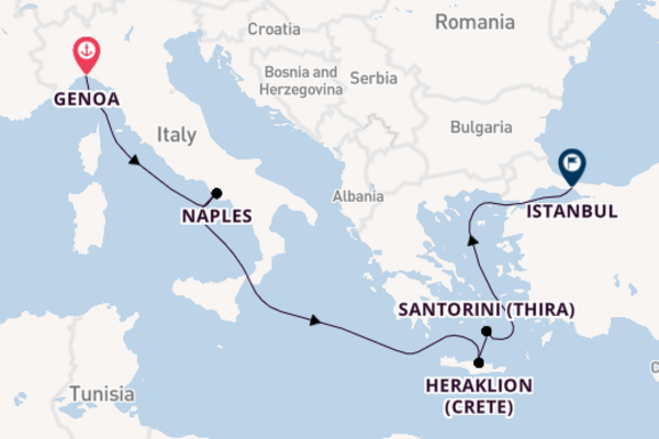 Mediterranean From Genoa with the MSC Fantasia