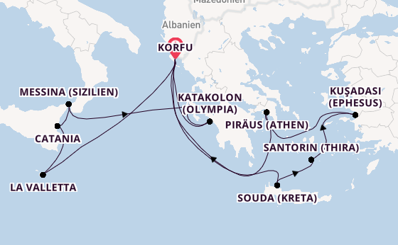 Östliches Mittelmeer ab Korfu, Griechenland auf AIDAblu
